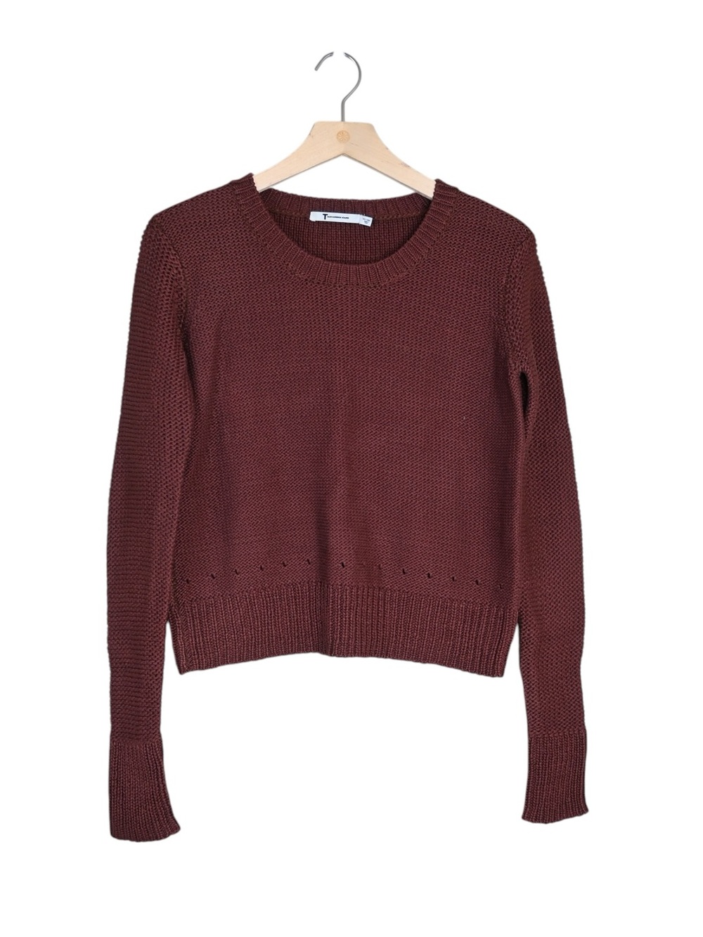 T Alexander Wang Women's Oversized XS Crewneck Textured Knit Sweater